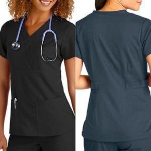 Grey’s Anatomy | 3 Pocket Mock Wrap Top | S